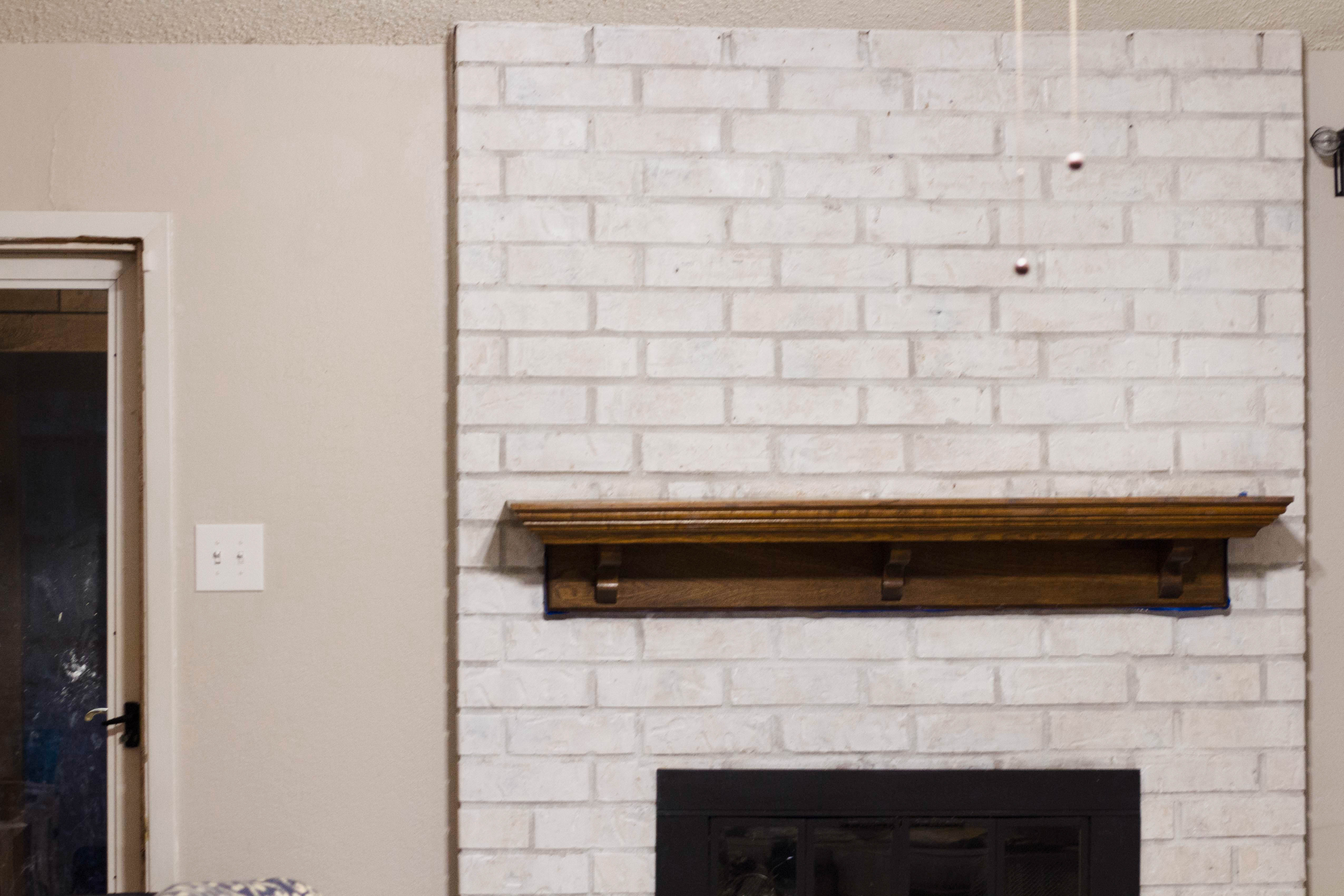 How to White Wash a Brick Fireplace