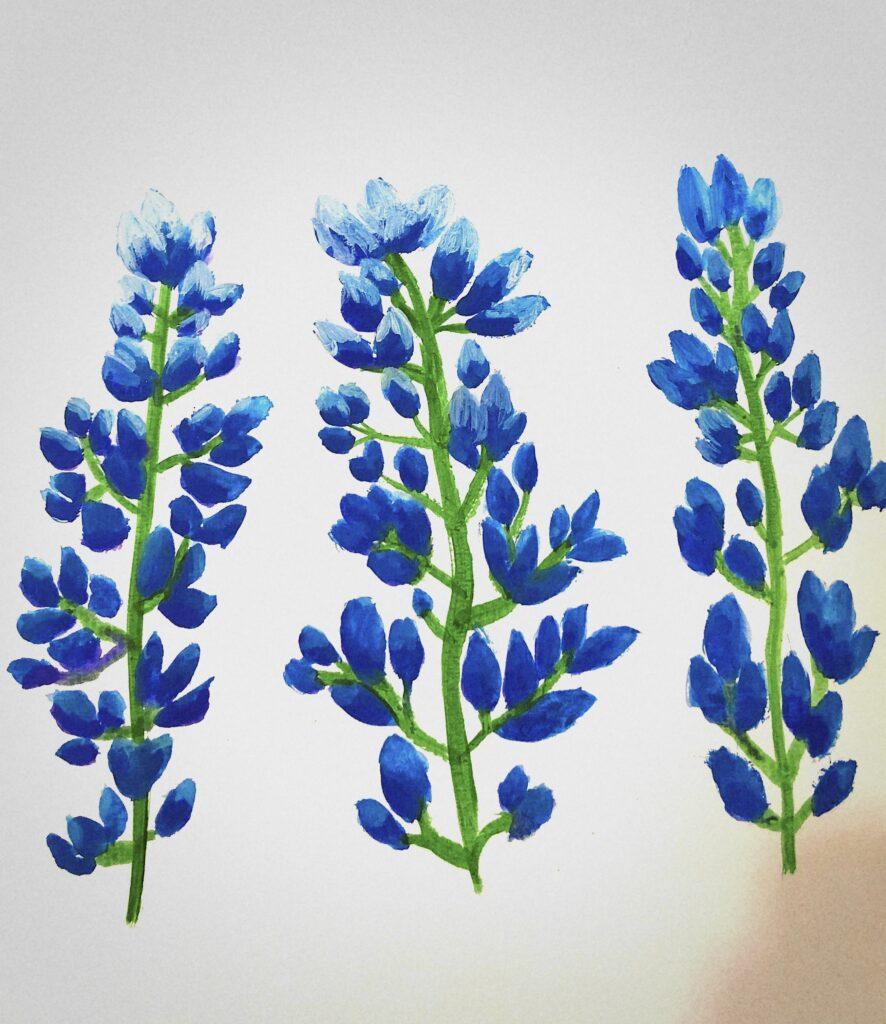 bluebonnets in texas painting